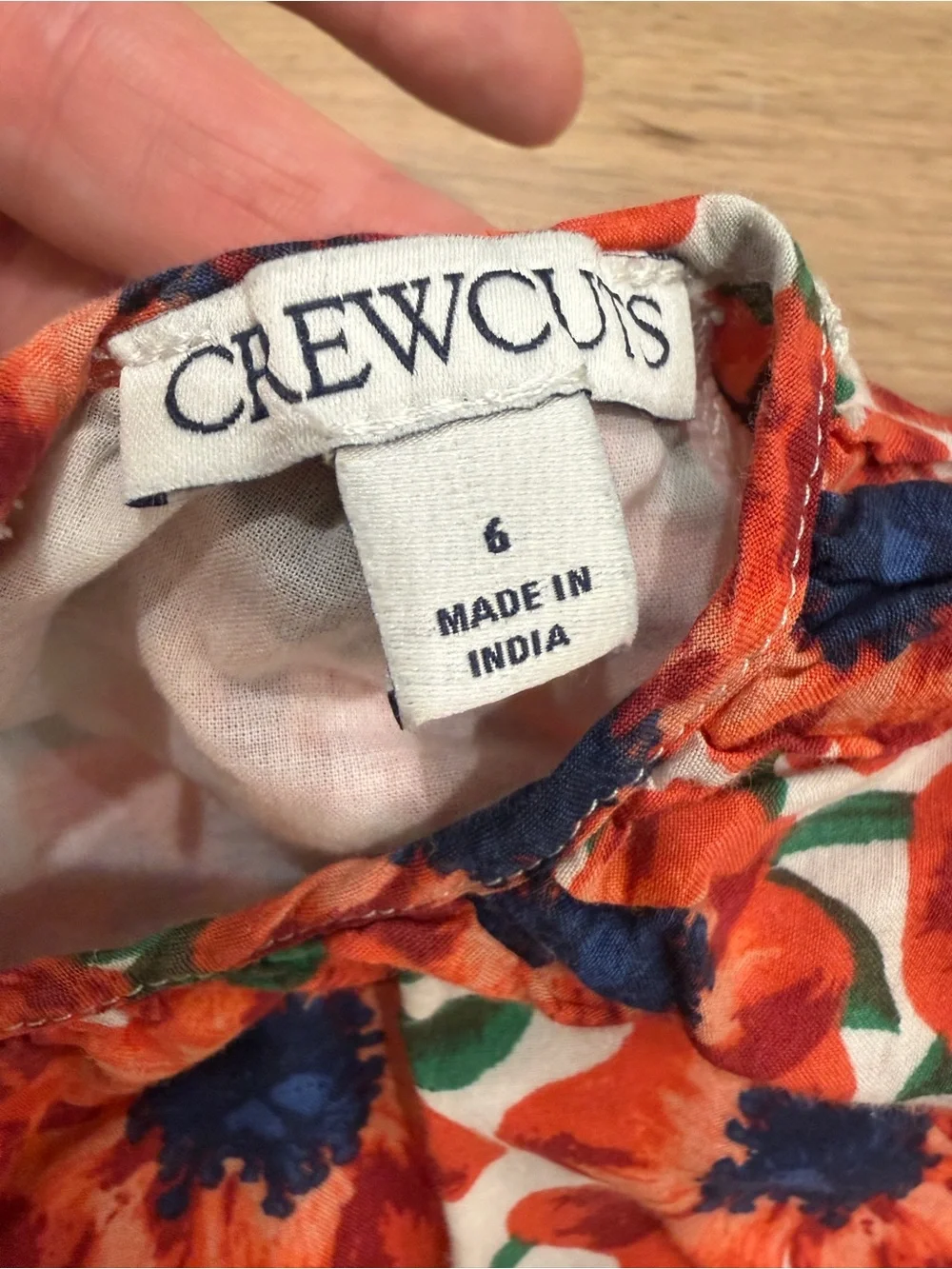 Crewcuts Red Floral Romper with Navy Accents